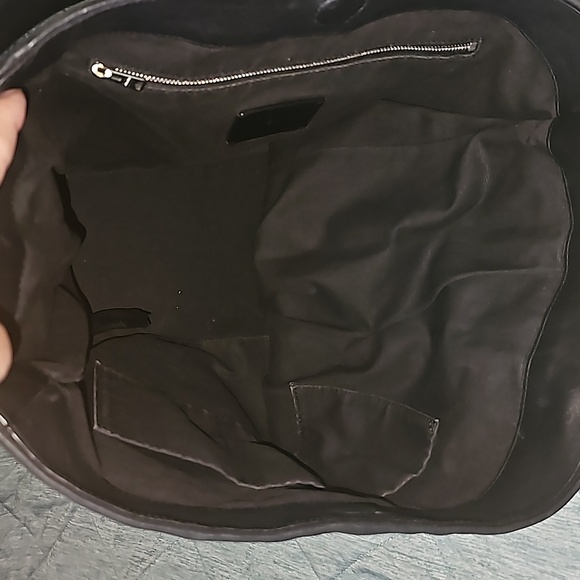 ALL SAINTS Leather Large Tote Shoulder Bag Black - Picture 9 of 13